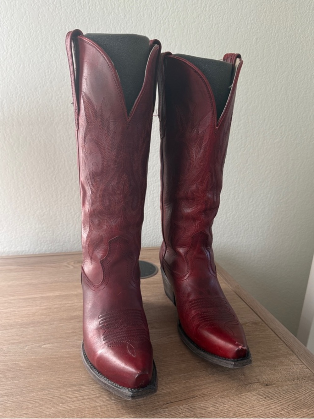 freebird Red Leather Western Heeled Boots